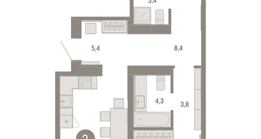 2-к. квартира, 70&nbsp;м²
