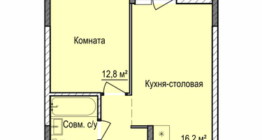 1-к. квартира, 38 м²