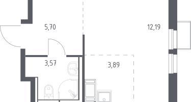 Студия, 25&nbsp;м²