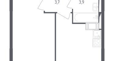 1-к. квартира, 33&nbsp;м²