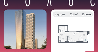 Студия, 31 м²