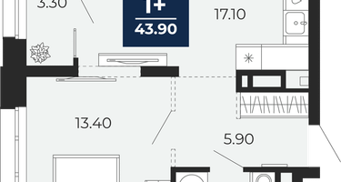 1-к. квартира, 40&nbsp;м²