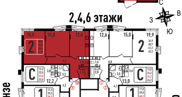 2-к. квартира, 60&nbsp;м²