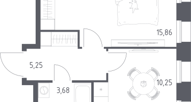1-к. квартира, 35&nbsp;м²