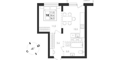 4-к. квартира, 68 м²