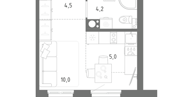 Студия, 25 м²