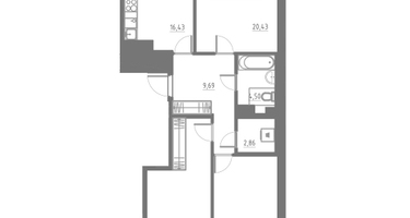 Студия, 86 м²