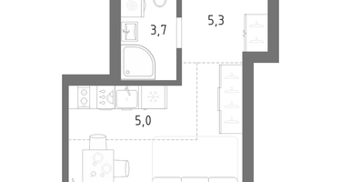 Студия, 25&nbsp;м²