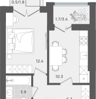 1-к. квартира, 35&nbsp;м²