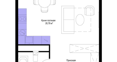 1-к. квартира, 33&nbsp;м²