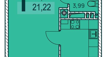 1-к. квартира, 38&nbsp;м²