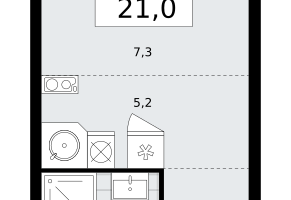 Студия, 20 м²