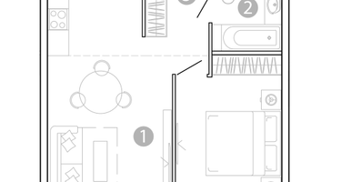 1-к. квартира, 43&nbsp;м²