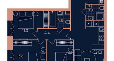 4-к. квартира, 77&nbsp;м²