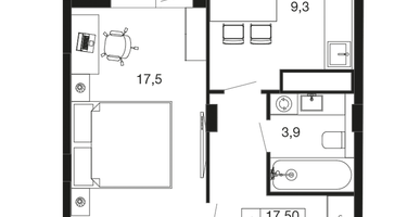 1-к. квартира, 41 м²
