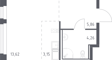 Студия, 26&nbsp;м²