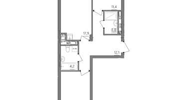 2-к. квартира, 66 м²