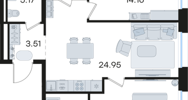 2-к. квартира, 67 м²
