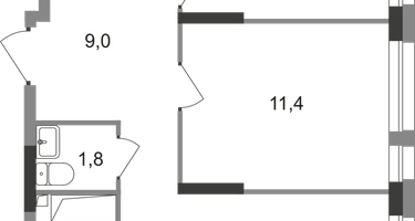 2-к. квартира, 57 м²