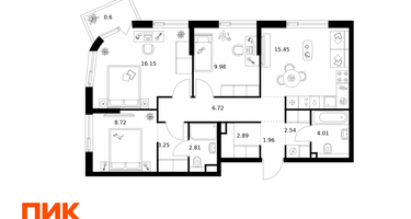 3-к. квартира, 75 м²