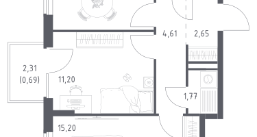 2-к. квартира, 51&nbsp;м²