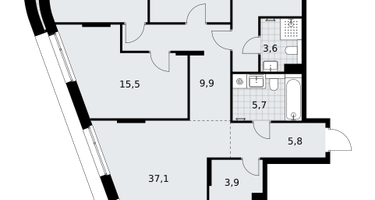 4-к. квартира, 123&nbsp;м²