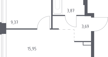 1-к. квартира, 32&nbsp;м²