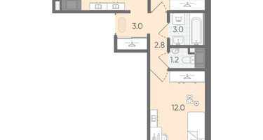 2-к. квартира, 51&nbsp;м²