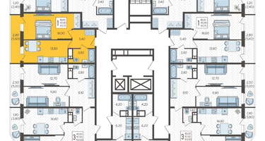 1-к. квартира, 43&nbsp;м²