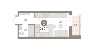 Студия, 24&nbsp;м²