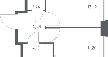 1-к. квартира, 34&nbsp;м²