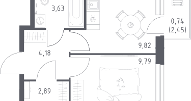 1-к. квартира, 31&nbsp;м²
