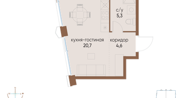 Студия, 30&nbsp;м²