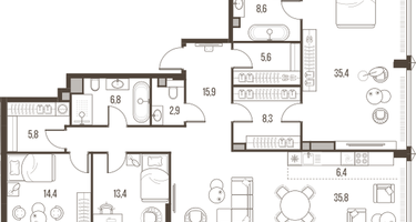 4-к. квартира, 159&nbsp;м²