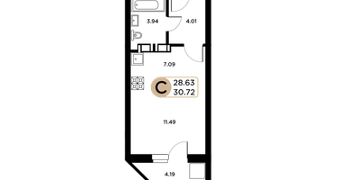 Студия, 29&nbsp;м²