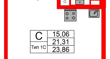 Студия, 21&nbsp;м²