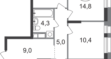 3-к. квартира, 77 м²