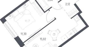 1-к. квартира, 32&nbsp;м²