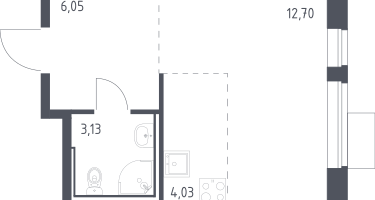 Студия, 25&nbsp;м²