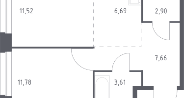 Студия, 44&nbsp;м²