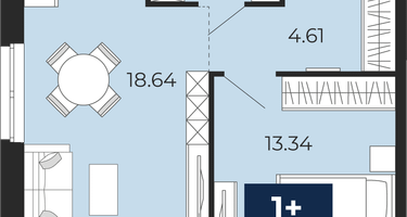 1-к. квартира, 41&nbsp;м²