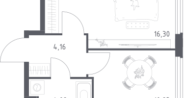 1-к. квартира, 35&nbsp;м²