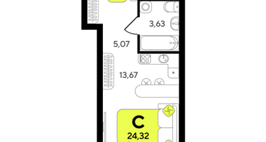 Студия, 24 м²