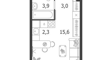 Студия, 24 м²