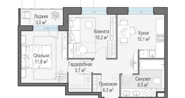 1-к. квартира, 49&nbsp;м²
