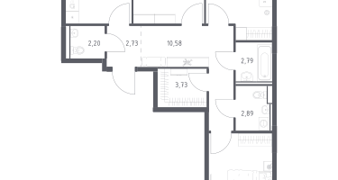 3-к. квартира, 77&nbsp;м²