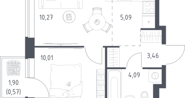 Студия, 33&nbsp;м²