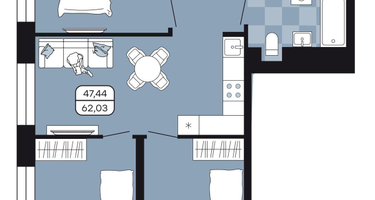 Студия, 62&nbsp;м²