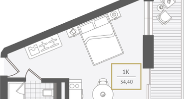 1-к. квартира, 35&nbsp;м²