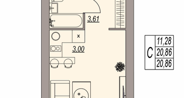 Студия, 20&nbsp;м²